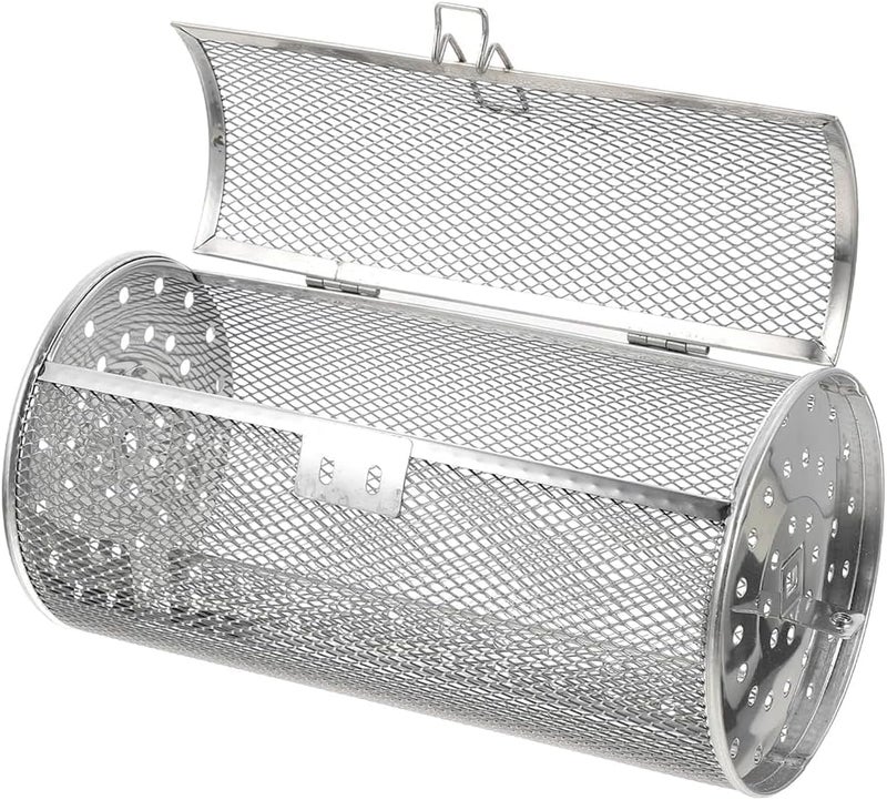 Grilldent Rotatable Grilled Cage Air Fryer Oven Basket,360 Degree Heating Rotating Cages Rotisserie Basket for Baking Nuts, Coffee Beans, Peanut or BBQ Roaster Tool, Food Grade Stainless Steel (140mm*250mm) - Image 1